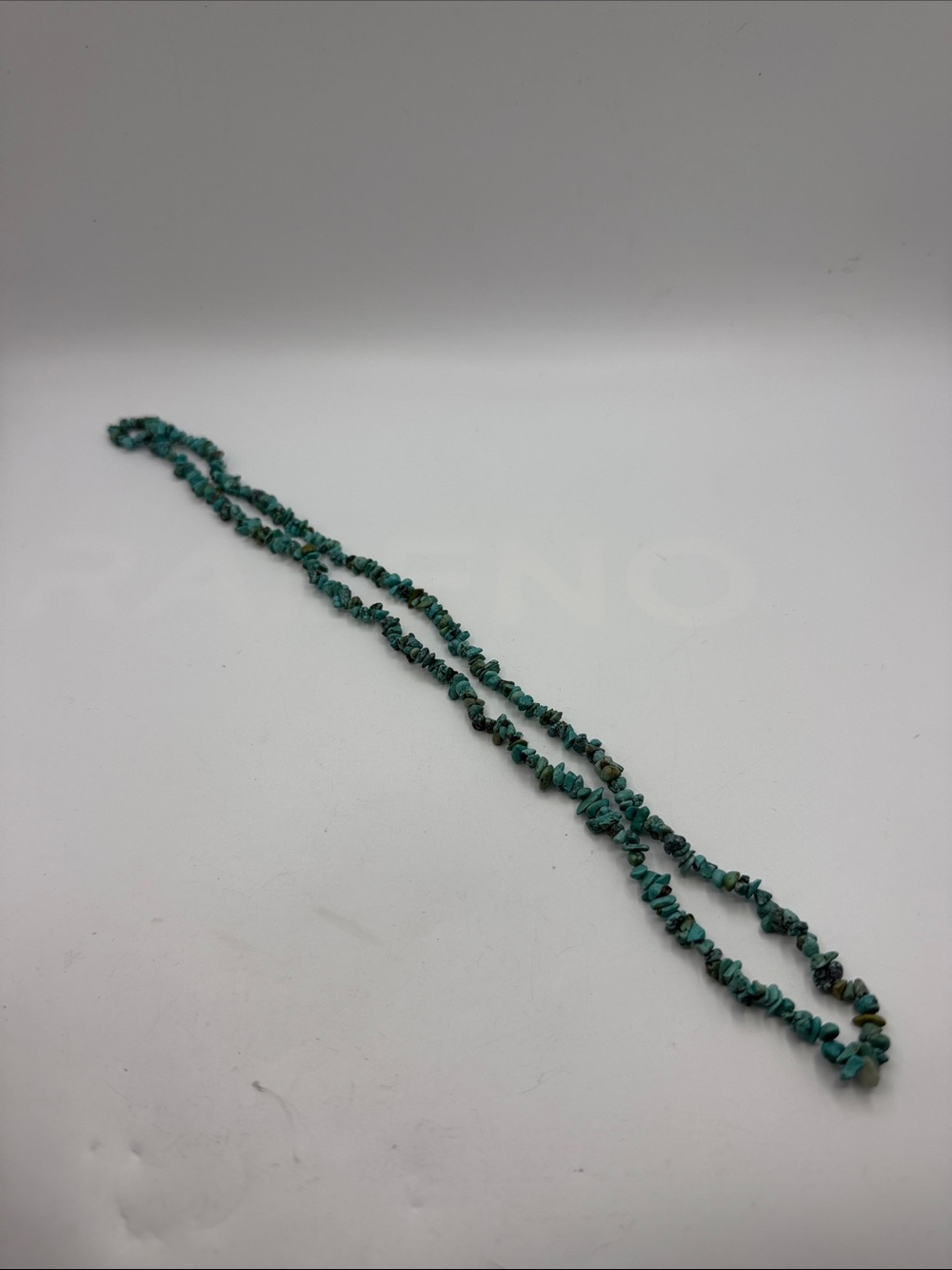 Natural Turquoise Chip Stretchy Necklace – Boho Layering Piece - Picture 4 of 4